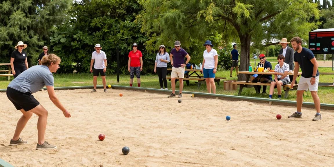 A lively petanque match scene from fopikotabanjarma.org showcasing community engagement and friendly competition.