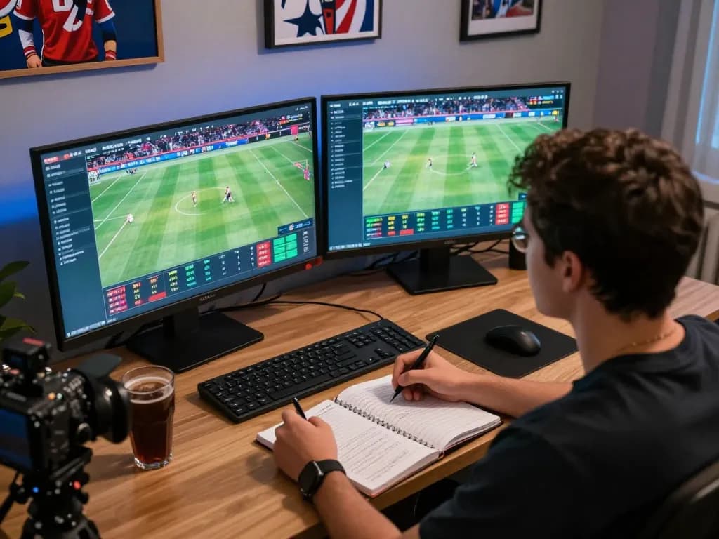 Engaging in online sports betting at home with five88cn, monitoring live events and betting strategies.