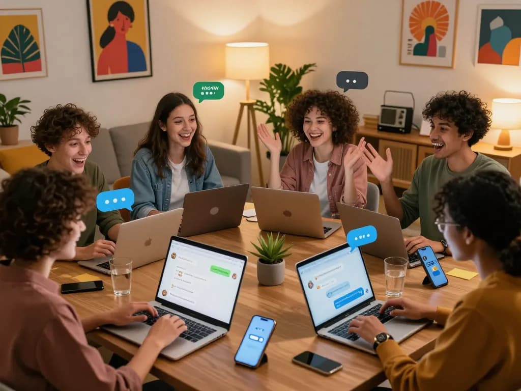 Engaging in lively NSFW AI chat conversations with diverse users in cozy settings.