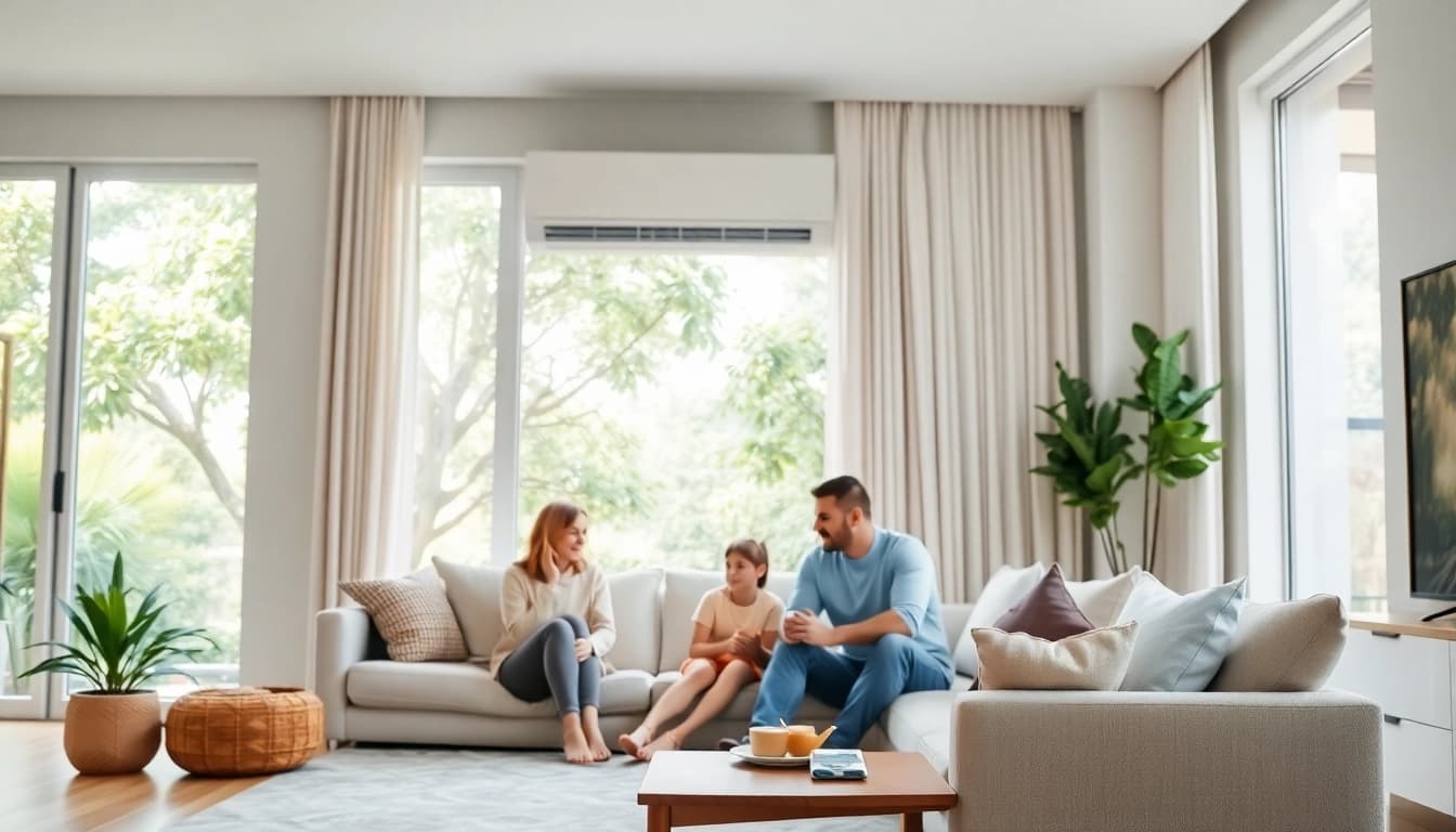 Installing a mini split ac system in a stylish home environment for optimal comfort.