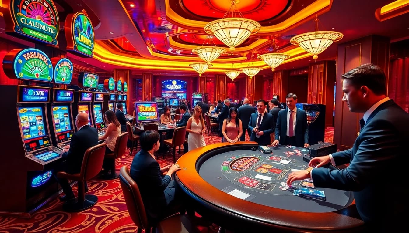 Experience the thrill of gaming at Trang chủ U888 with vibrant casino visuals showcasing excitement and luxury.
