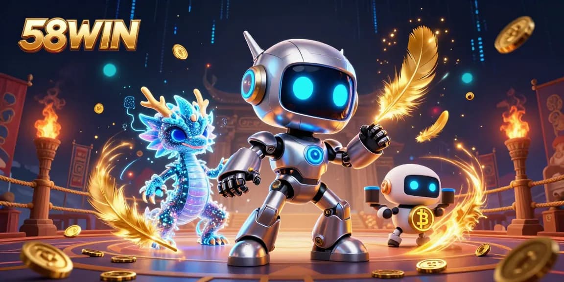 Engage in thrilling gameplay at 58WIN with its captivating 3D casino illustration.