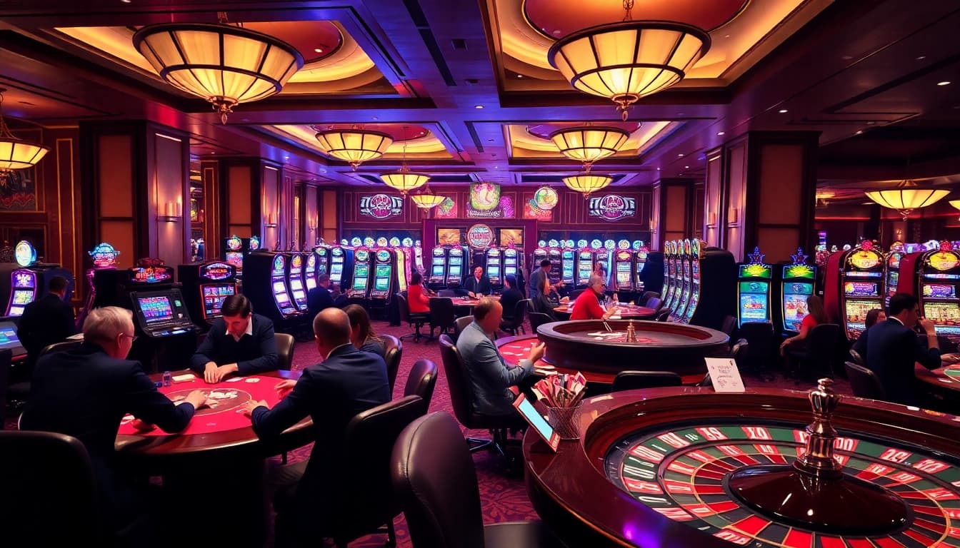 Experience thrilling gaming action at https://sky88sa.com/ with poker tables, roulette wheels, and vibrant slot machines.