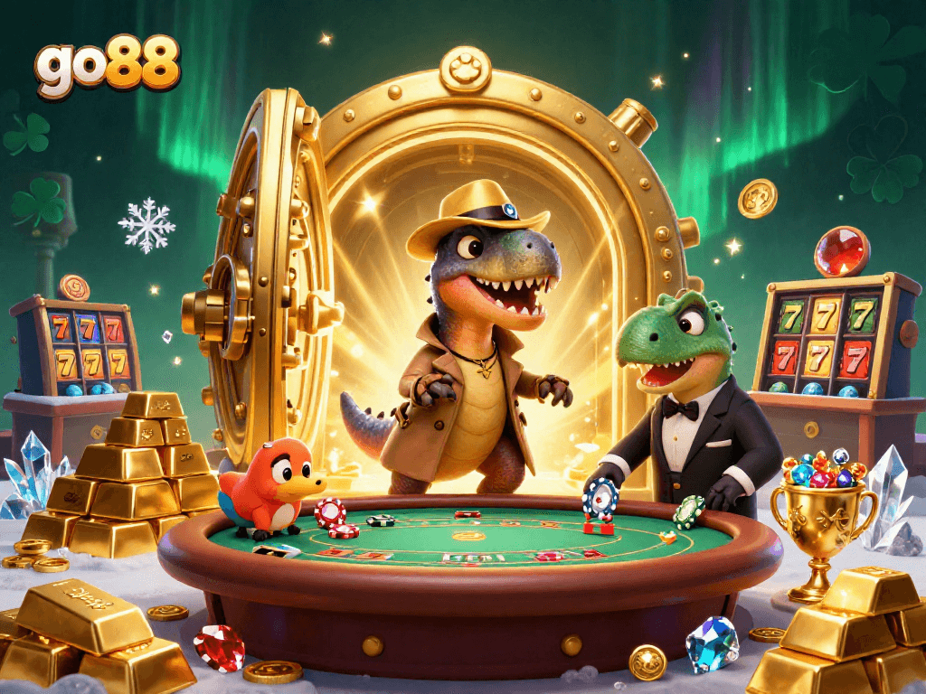 Experience go 88 action with a velociraptor card counter amid casino riches