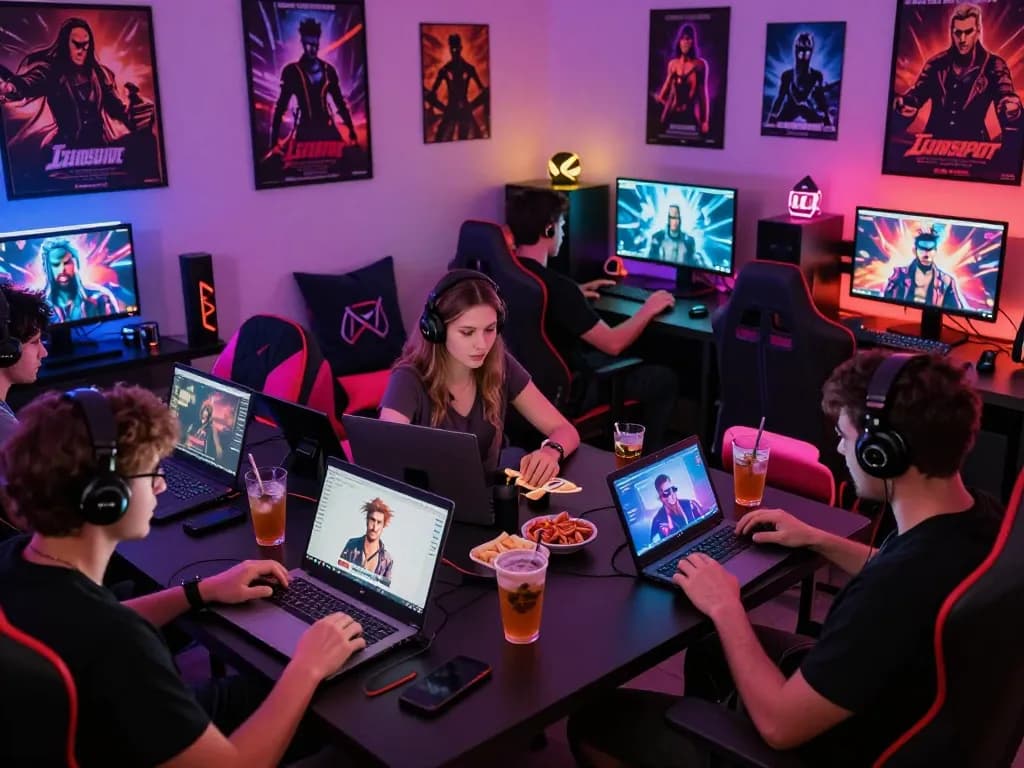 Adults enjoying various interactive sex games in a vibrant, engaging gaming environment.