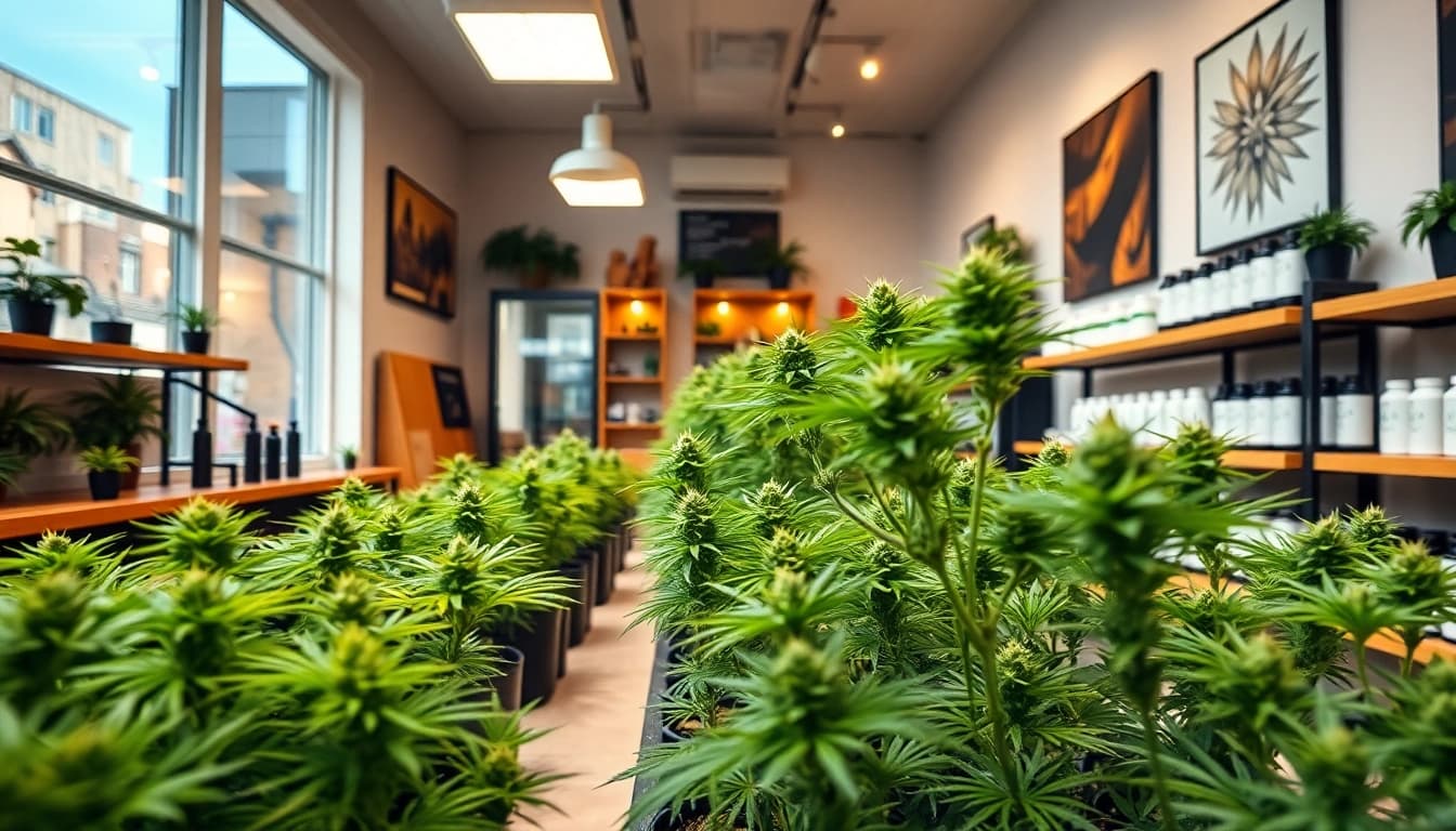 Buy 420 Weed Online London at a vibrant cannabis shop with inviting displays.