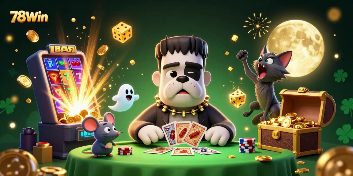 Engage with 78Win's thrilling 3D cartoon casino world featuring lively characters and colorful games.