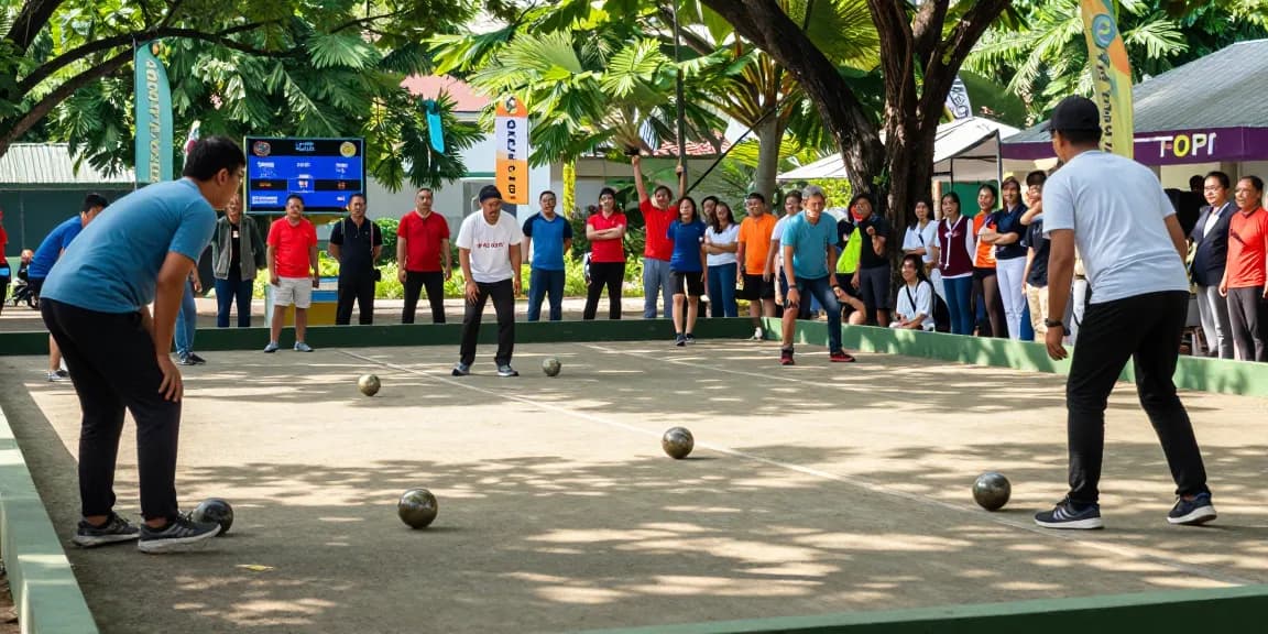 Exciting petanque gameplay at FOPI Kota Balikpapan, showcasing community spirit and competition.