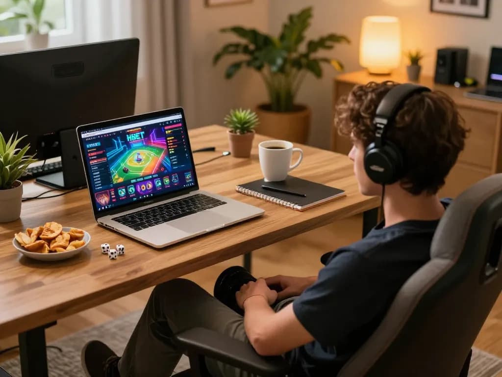 Engaging online gaming session at https://play-hbet.com/ showcasing vibrant setup and strategy notes