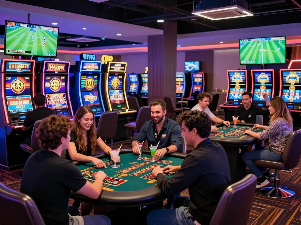 TG88 online gambling environment with players enjoying casino games, showcasing excitement and diverse gaming options.