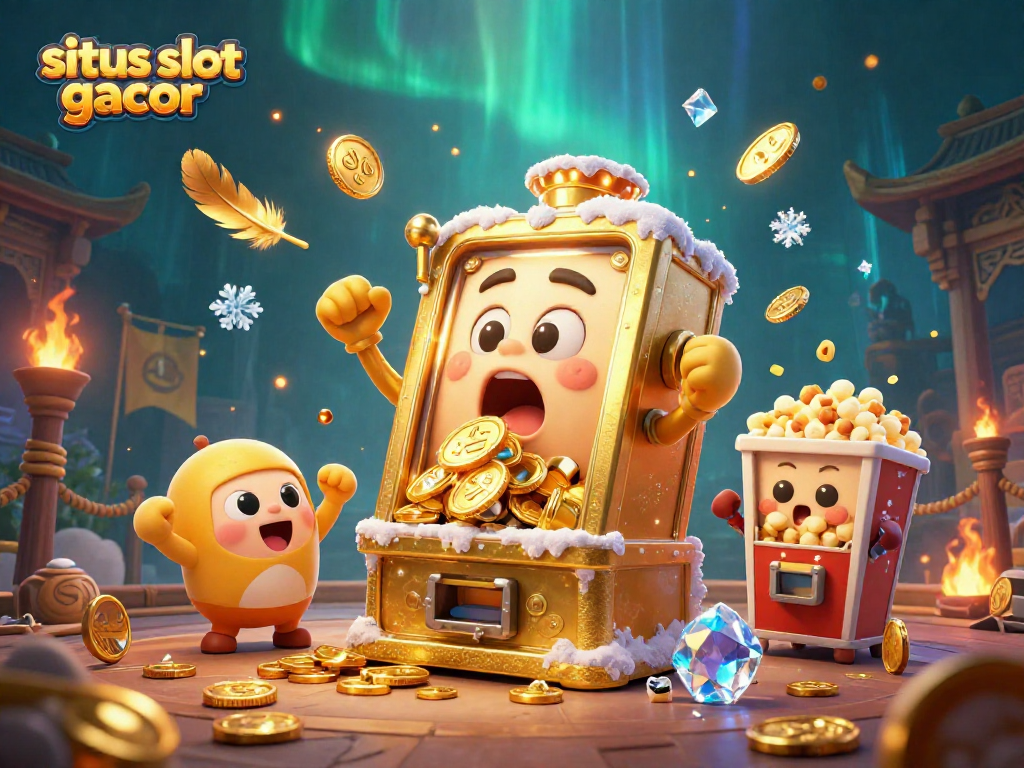Watch the situs slot gacor golden slot machine hit a jackpot while coins pour out!