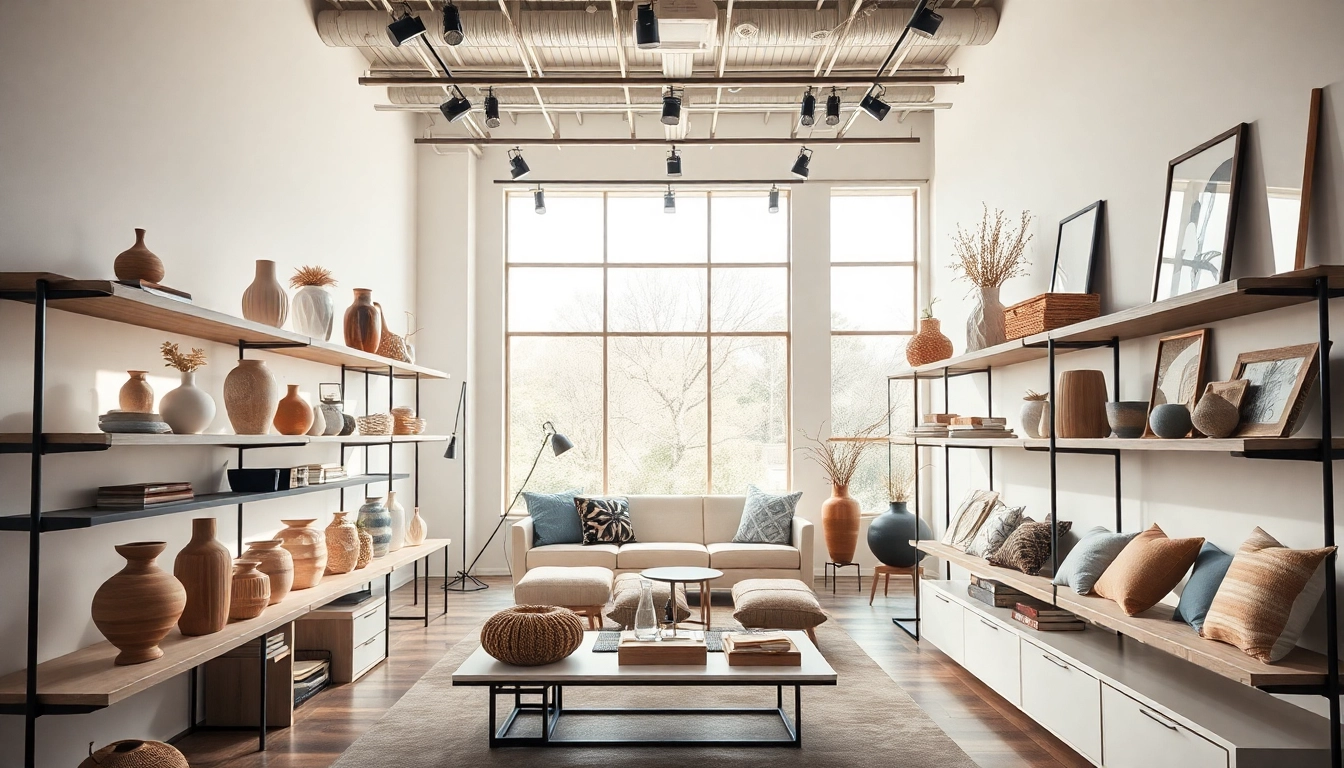 Showcasing unique furniture accessories supplier offerings in a bright, inviting showroom.