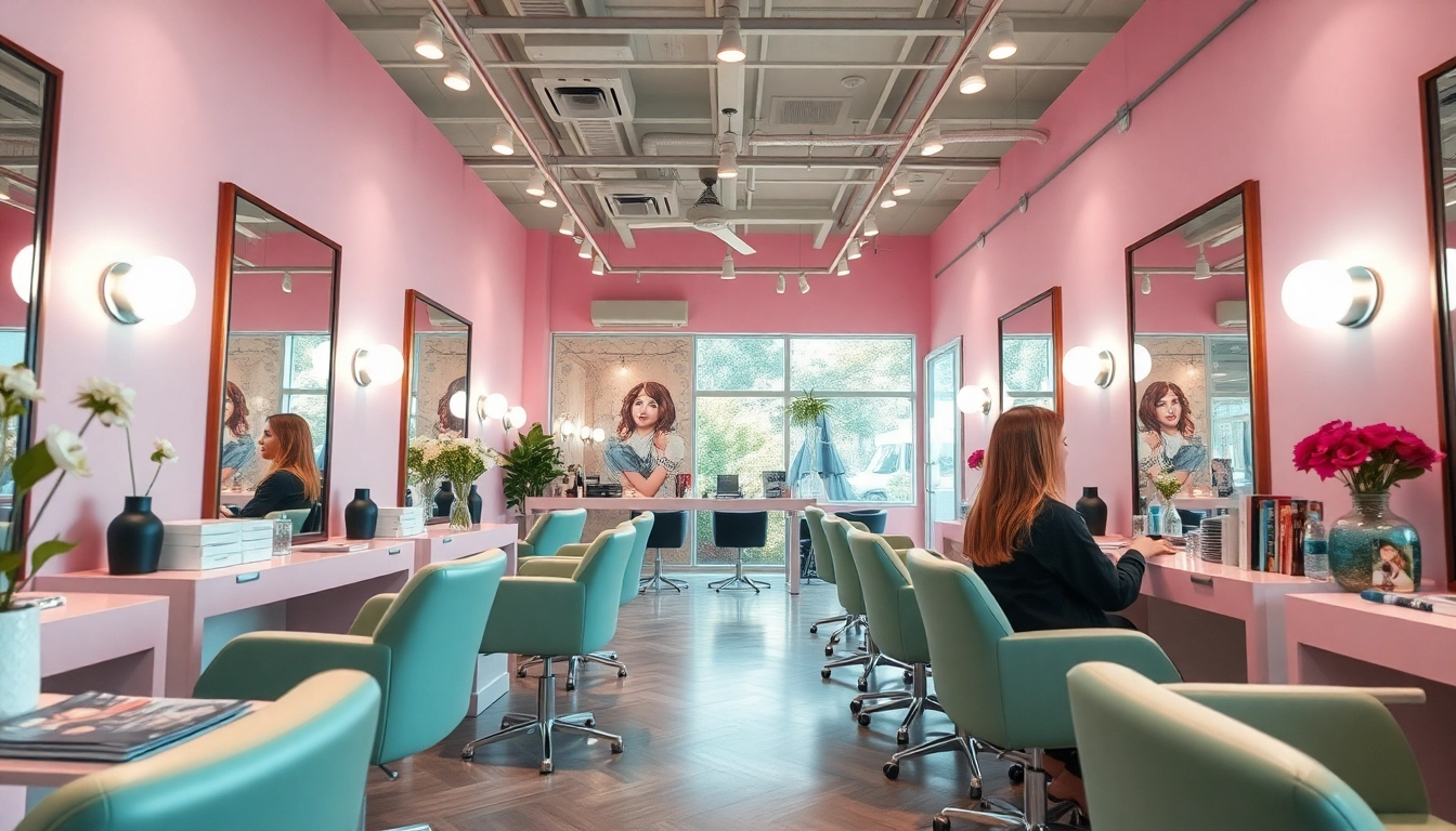 Find the best hair salons with stylish decor and warm ambiance in modern hair salon interior.