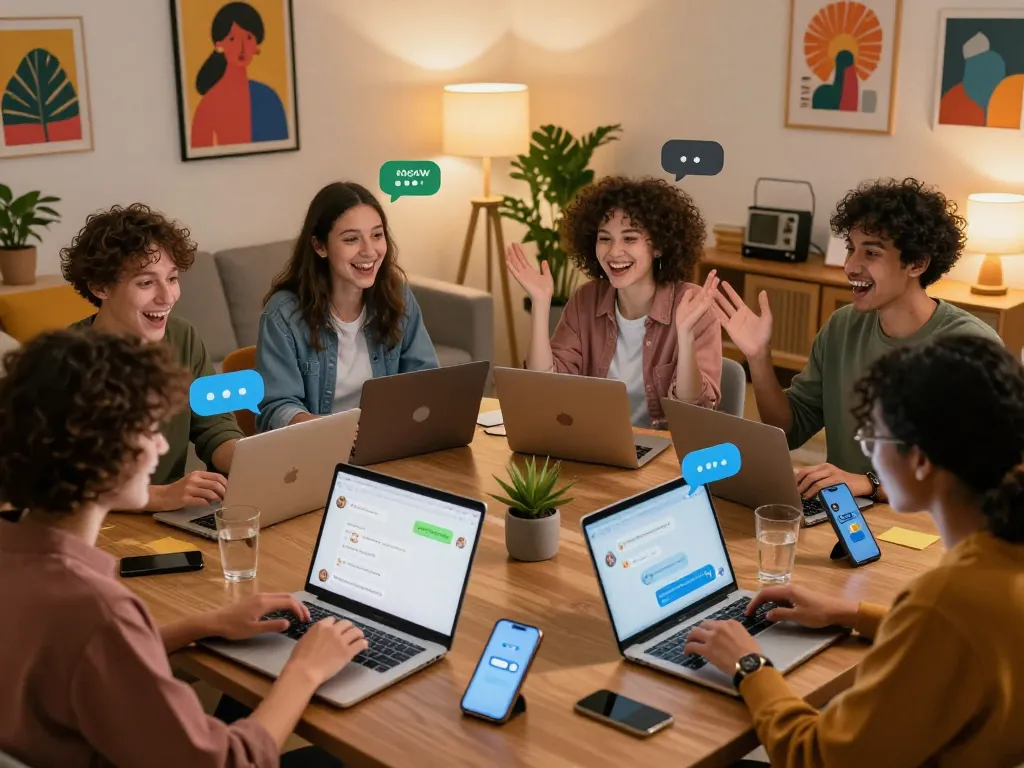 Engaging in lively NSFW AI chat conversations with diverse users in cozy settings.