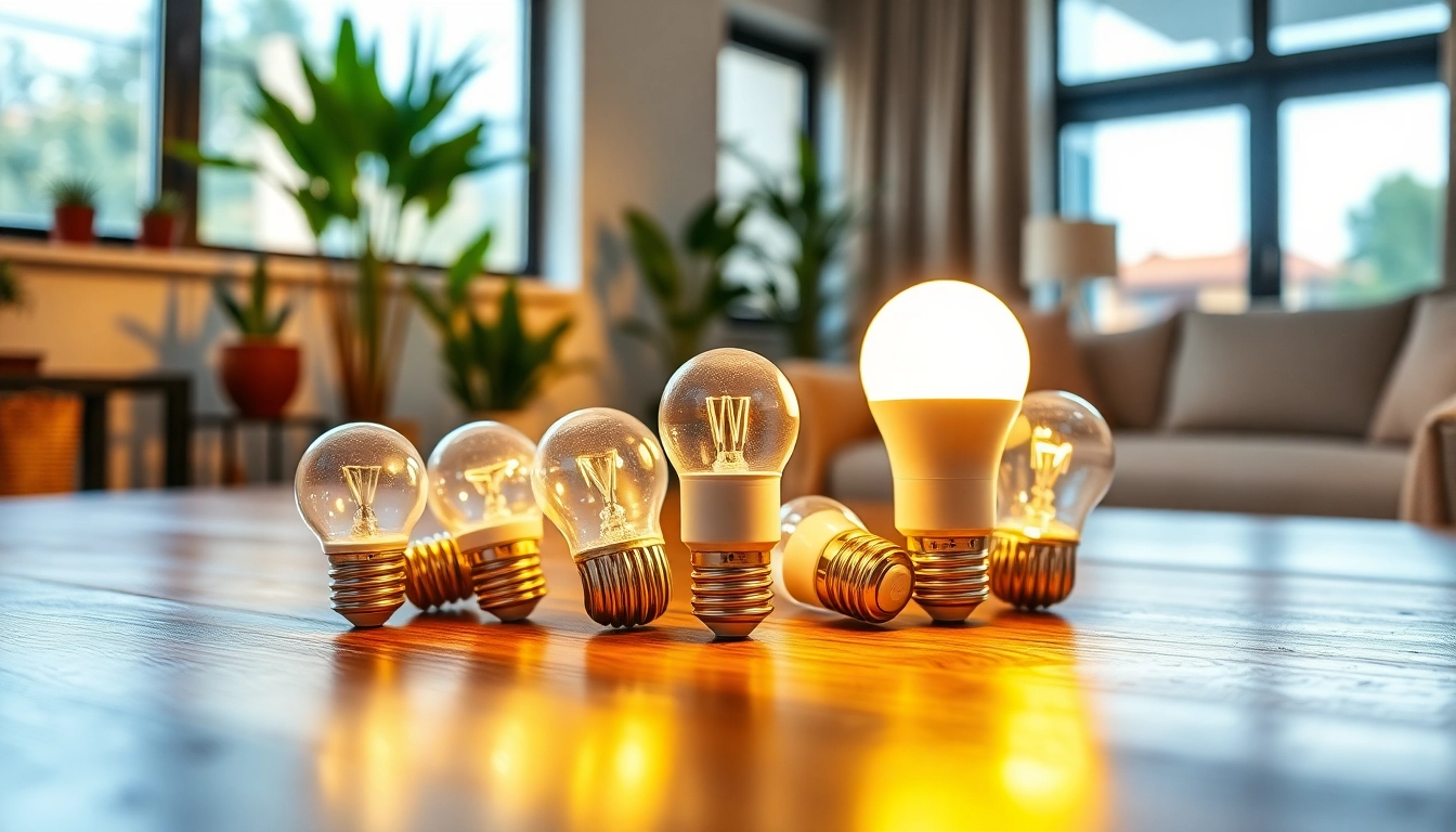 Illuminate your space with vibrant LED A19 bulbs, enhancing the room's atmosphere.