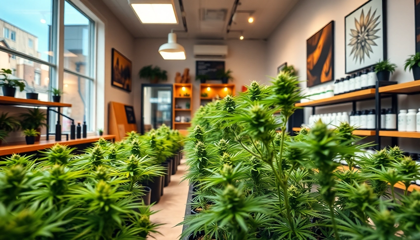 Buy 420 Weed Online London at a vibrant cannabis shop with inviting displays.
