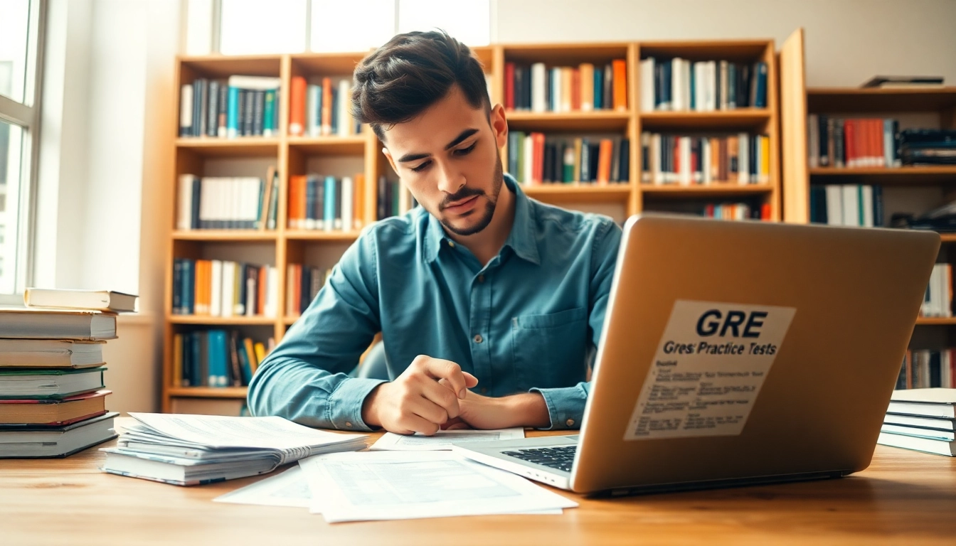 Focus on a student preparing for GRE tests, emphasizing the option to pay someone to take gre for me.