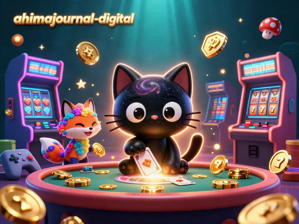Join the excitement at ahimajournal-digital with a cosmic-themed casino scene featuring colorful slot games.