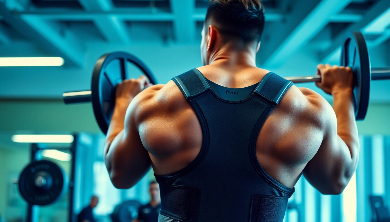 The fivali back brace providing essential support to an athlete during weightlifting, showcasing stability and comfort.