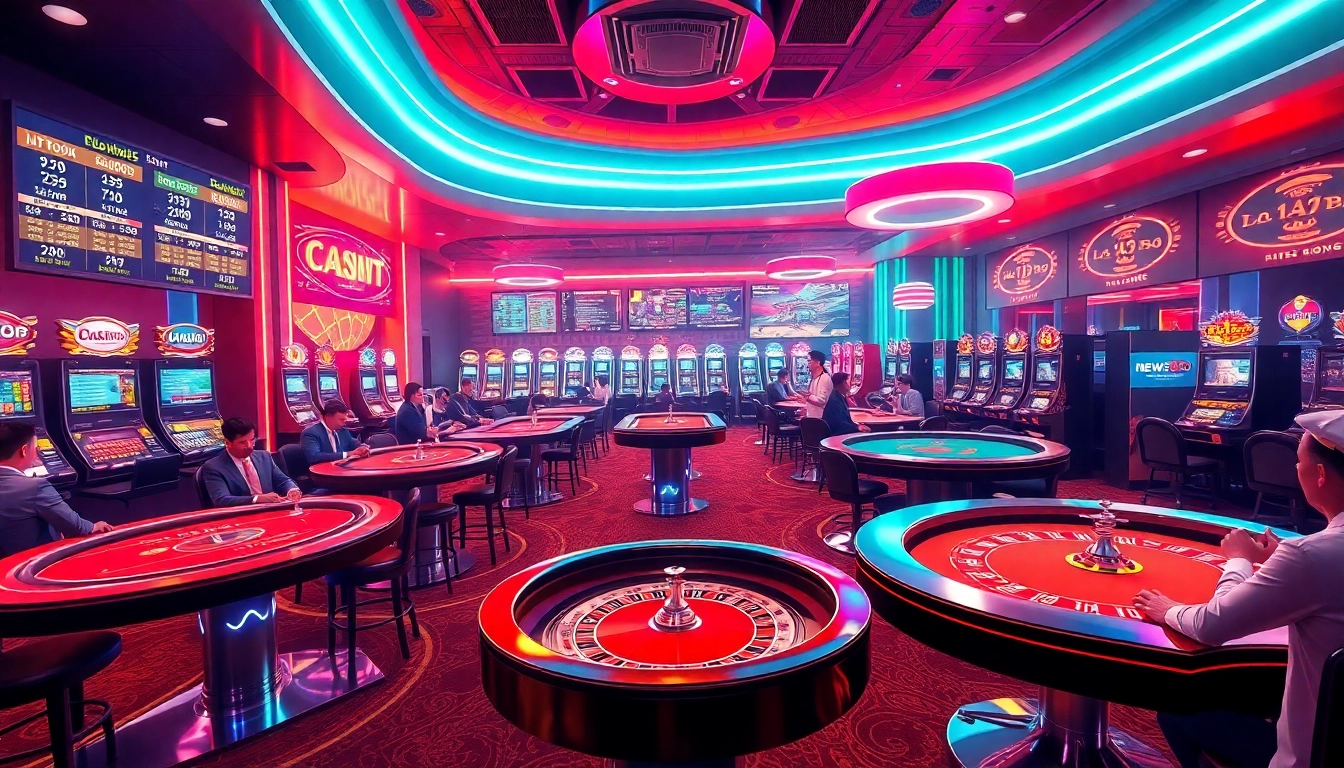 Dynamic online casino scene representing new88go.com, featuring players and dealers in an engaging setup.