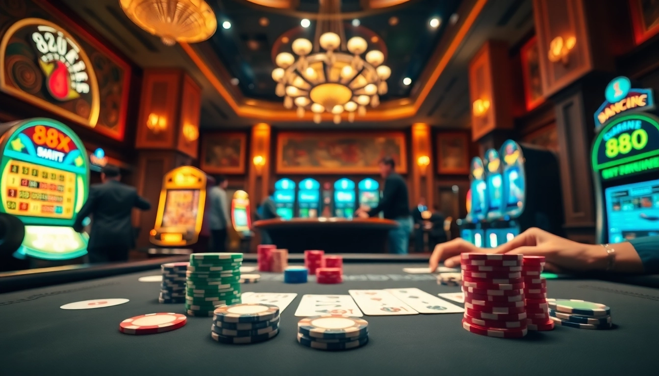 Engaging casino setting showcasing action at the poker table with 88xx elements.