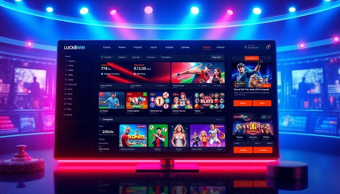 Experience the thrill of luck8win.live with an engaging online gambling interface.