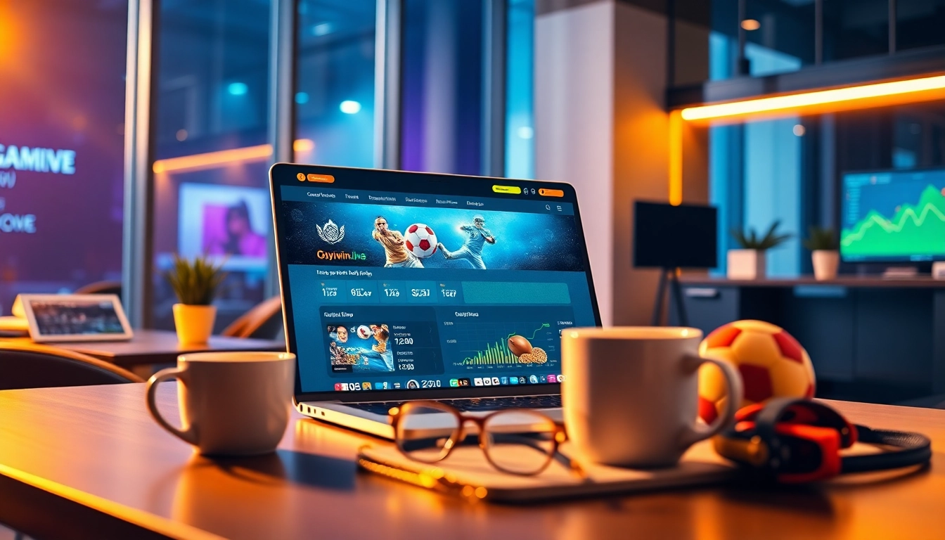 Experience the excitement of okvipwin.live with a modern betting interface in a sleek setting.