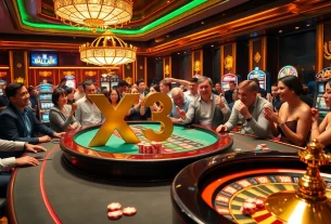 Players enjoying their winning moments at X333 Casino table with vibrant chips and exciting games.