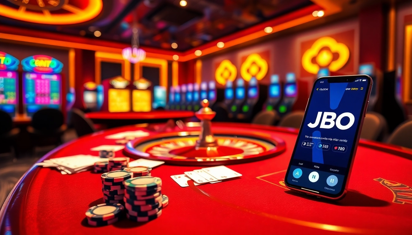 Exciting gaming action at JBO featuring online betting and vibrant casino elements.