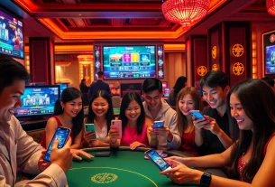 Experience online gaming excitement at vvvwin88.live with diverse players enjoying casino games in a vibrant setting.