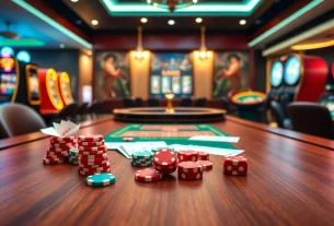 Experience thrilling bets at jun88.com with vibrant casino tables and dynamic gameplay elements.