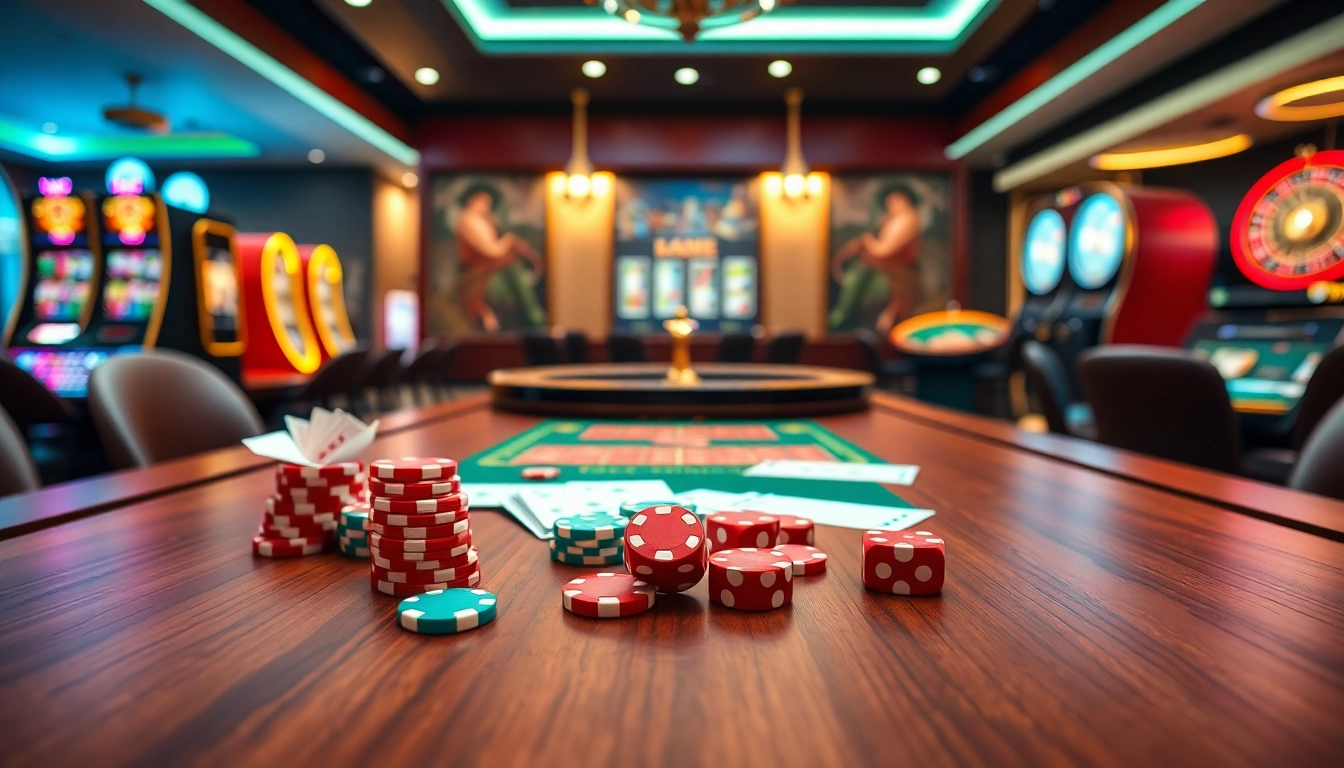 Experience thrilling bets at jun88.com with vibrant casino tables and dynamic gameplay elements.