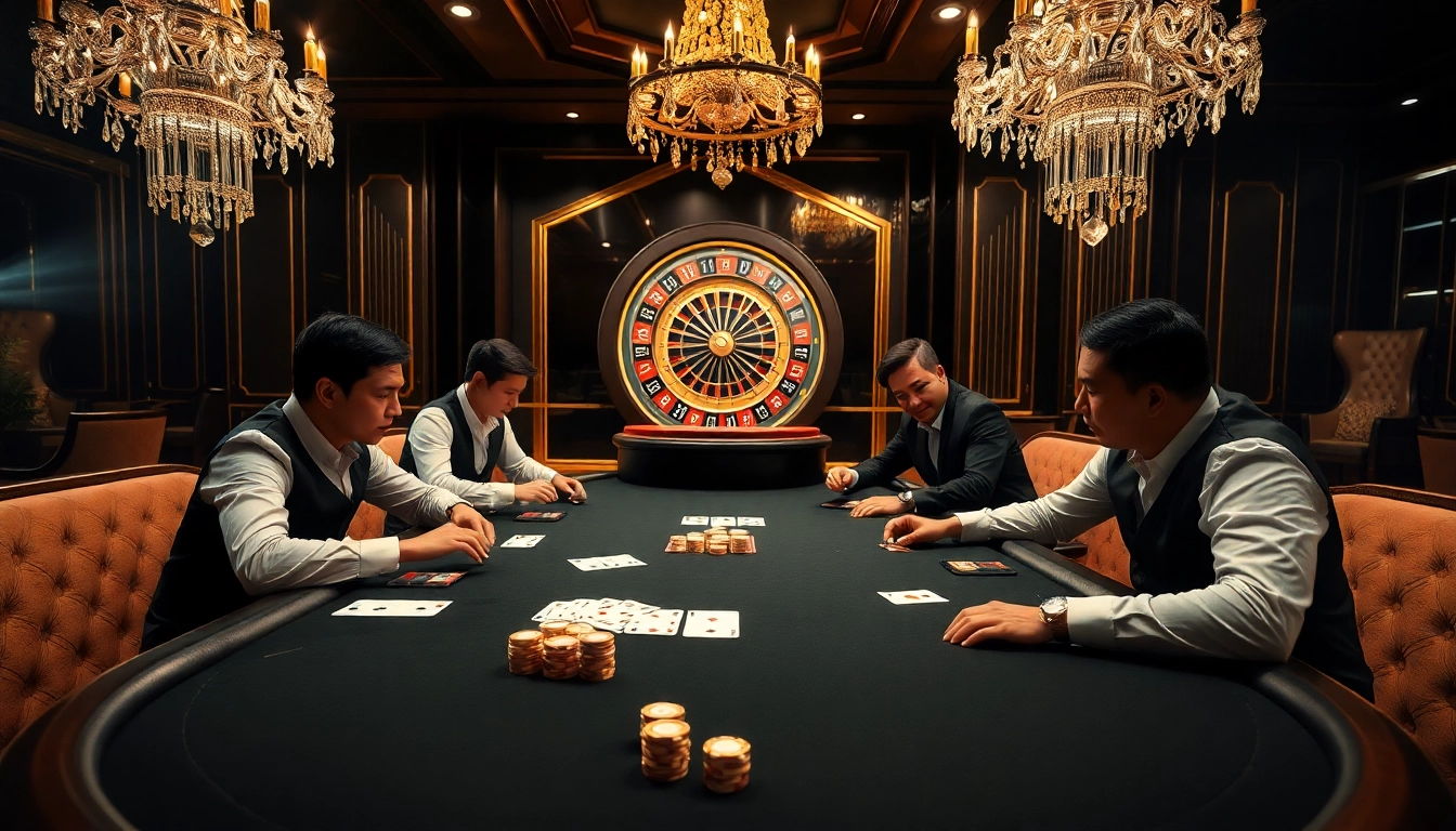 Experience high-stakes gaming at DU88 with chips, cards, and a luxurious casino atmosphere.