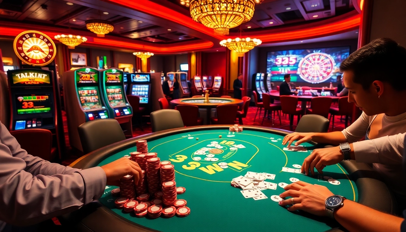 Engaging gameplay at 33WIN poker table with vibrant chips and cards.