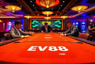 Experience high-stakes poker at EV88 net, showcasing thrilling gameplay and professional dealers.