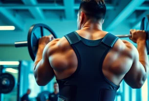 The fivali back brace providing essential support to an athlete during weightlifting, showcasing stability and comfort.