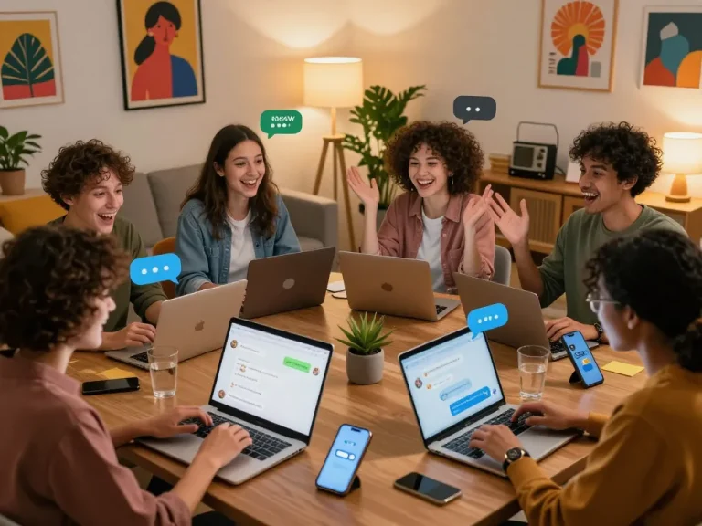 Engaging in lively NSFW AI chat conversations with diverse users in cozy settings.