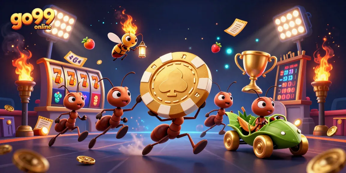 Join the fun at go99online with ants delving into a thrilling casino heist, brimming with excitement!