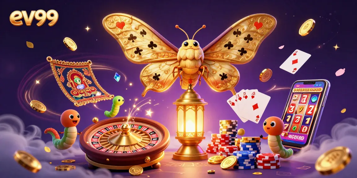 Experience thrilling gaming moments with ev99's vibrant casino scene rich in gold and excitement.
