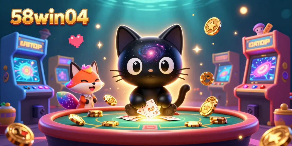 Engage in thrilling gameplay at 58win04, where cosmic characters spin golden chips in an exciting casino.